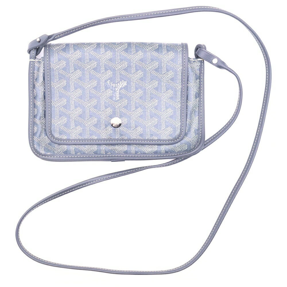 GOYARD Plume Canvas Leather Pouch Wallet Shoulder Bag Gray